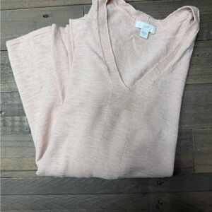 J. Jill V-Neck Sweater in Soft Tan Pink